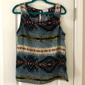 Patterned Silky Tank Top